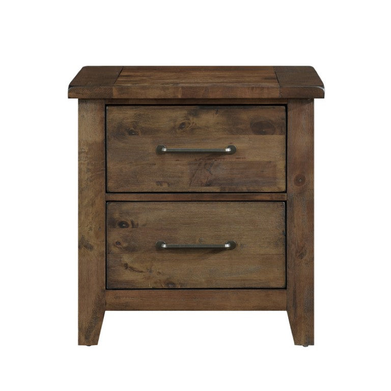 English Elm Night Stand Dresser Mirror Chest Solid Rubberwood Bedroom Set Rustic Transitional B011S06768