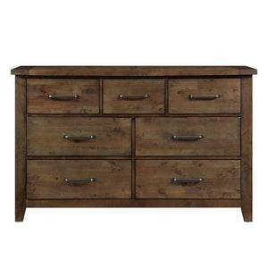 English Elm Night Stand Dresser Mirror Chest Solid Rubberwood Bedroom Set Rustic Transitional B011S06768