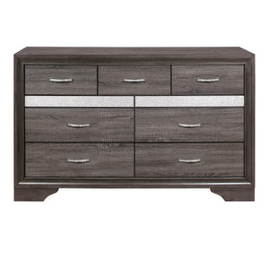 English Elm Night Stand Dresser Mirror Chest Hollywood Regency Set with Glam Crystal Hardware B011S06776