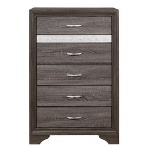 English Elm Night Stand Dresser Mirror Chest Hollywood Regency Set with Glam Crystal Hardware B011S06776