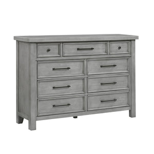 English Elm Night Stand Dresser Mirror Chest Set Mango Veneer Antique Gray Transitional Bedroom B011S06781