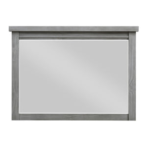 English Elm Night Stand Dresser Mirror Chest Set Mango Veneer Antique Gray Transitional Bedroom B011S06781
