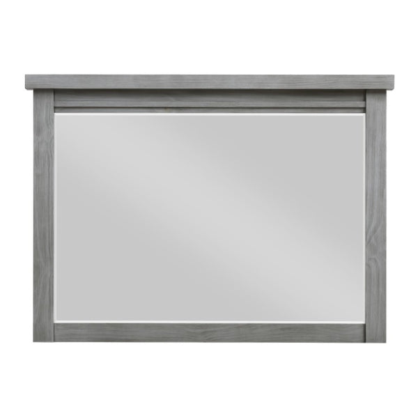English Elm Night Stand Dresser Mirror Chest Set Mango Veneer Antique Gray Transitional Bedroom B011S06781