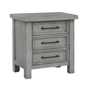 English Elm Night Stand Dresser Mirror Chest Set Mango Veneer Antique Gray Transitional Bedroom B011S06781