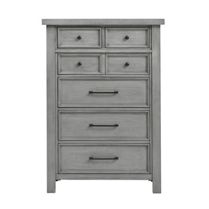 English Elm Eastern King Sleigh Bed Nightstand and Chest Set Mango Veneer Transitional Suite B011S06785