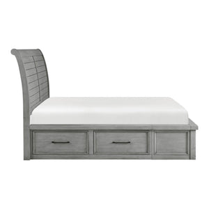 English Elm Eastern King Sleigh Bed Nightstand and Chest Set Mango Veneer Transitional Suite B011S06785