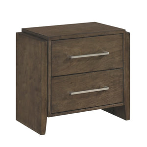 English Elm California King Bedroom Set with Slatted Headboard Rubberwood Frame and Two Nightstands B011S06797