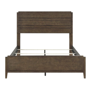 English Elm California King Bedroom Set with Slatted Headboard Rubberwood Frame and Two Nightstands B011S06797