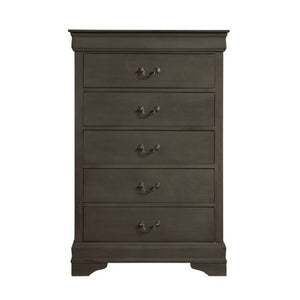 English Elm Twin Sleigh Bedroom Set Louis Philippe Okume Veneer Gray Three Piece Suite B011S06815