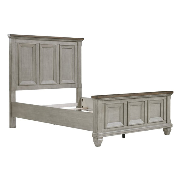 English Elm Eastern King Panel Bed Nightstand Set Rustic Two Tone Farmhouse Bedroom Furniture B011S06826
