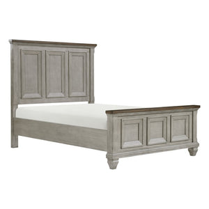 English Elm California King Panel Bed and Nightstand Set Rustic Farmhouse Acacia Wood B011S06829