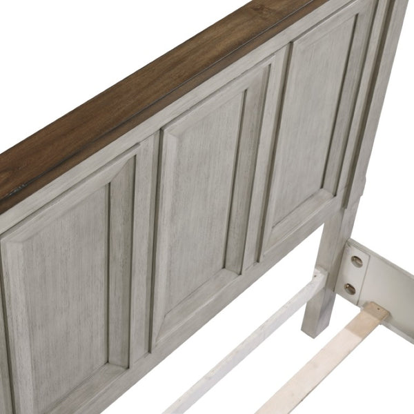 English Elm California King Panel Bed and Nightstand Set Rustic Farmhouse Acacia Wood B011S06829