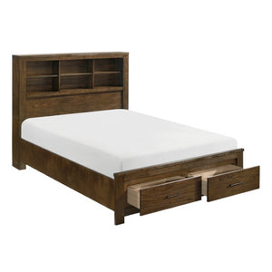 English Elm Queen Bed Nightstand and Chest Set Wire Brushed Oak Bookcase Headboard Storage B011S06867