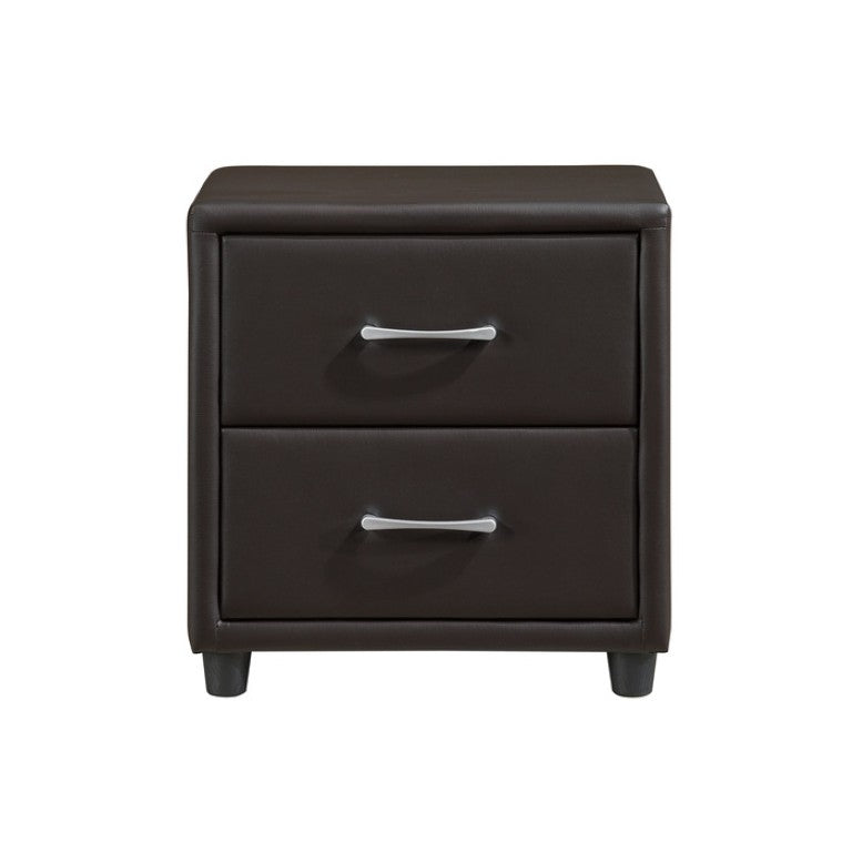 English Elm Night Stand Dresser Mirror Chest Bedroom Set Faux Leather Urban Storage Suite B011S06871