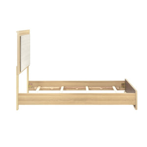 English Elm Twin Bedroom Set with LED Headboard Melamine Frame and Two Nightstands in Modern Finish B011S06978