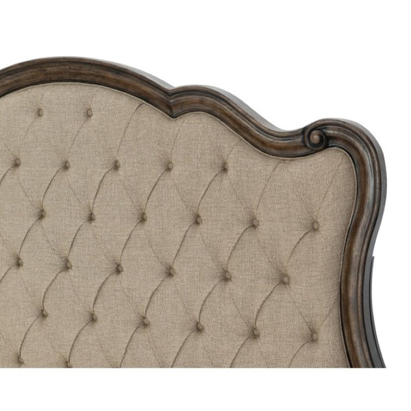 English Elm California King Bedroom Set Oak Veneer Tufted Headboard Traditional 3 Piece Suite B011S06998