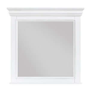 English Elm Night Stand Dresser Mirror and Chest Set White Solid Wood Bedroom Suite B011S07002