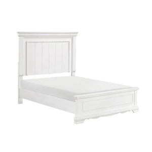 English Elm Full Panel Bed and Nightstand Set Solid Wood White Finish Traditional Bedroom B011S07014