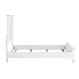 English Elm Full Panel Bed and Nightstand Set Solid Wood White Finish Traditional Bedroom B011S07014