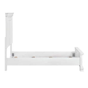 English Elm Twin Panel Bed and Nightstand Set Traditional Sleigh Style White Wood Bedroom B011S07016