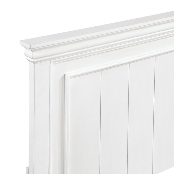 English Elm Twin Panel Bed and Nightstand Set Traditional Sleigh Style White Wood Bedroom B011S07016