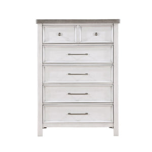 English Elm Eastern King Bedroom Set Acacia Veneer Two Tone Rustic Transitional Storage Bed B011S07034
