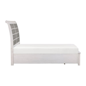 English Elm California King Bed Set with Nightstand Acacia Veneer Two Tone Rustic Storage B011S07035