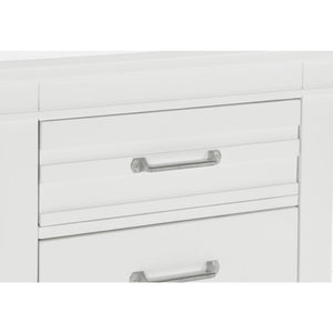 English Elm California King Farmhouse Bedroom Set Solid Wood White Finish with Matching Nightstand B011S07079