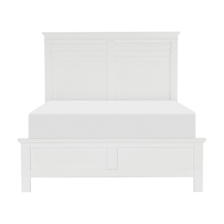 English Elm Full Bedroom Set Three Piece White Farmhouse Bed with Two Wood Nightstands B011S07086
