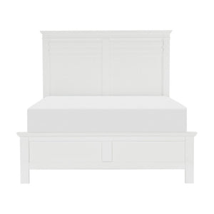 English Elm Full Bedroom Set Three Piece White Farmhouse Bed with Two Wood Nightstands B011S07086