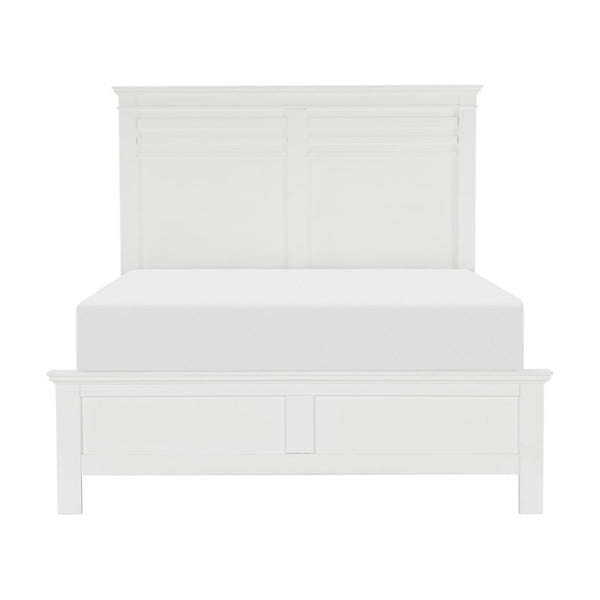English Elm Full Bedroom Set Three Piece White Farmhouse Bed with Two Wood Nightstands B011S07086