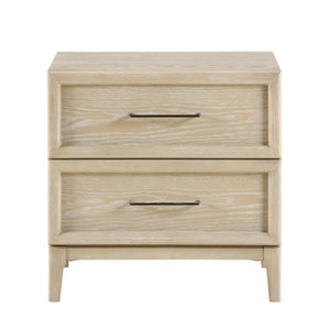 English Elm Eastern King Panel Bed Nightstand and Five Drawer Chest Set in Oak Veneer B011S07100