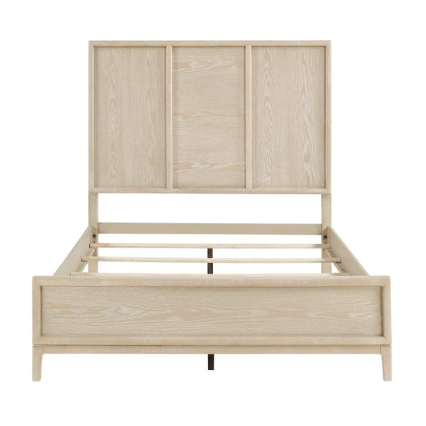 English Elm Eastern King Panel Bed Nightstand and Five Drawer Chest Set in Oak Veneer B011S07100