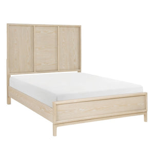 English Elm Eastern King Panel Bed Nightstand and Five Drawer Chest Set in Oak Veneer B011S07100