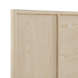 English Elm Queen Bed and Nightstand Set Oak Veneer Three Panel Headboard Modern Farmhouse B011S07105