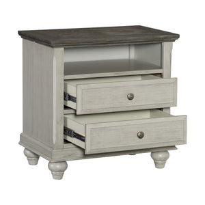 English Elm Eastern King Bedroom Set Pine Oak Slat Headboard Farmhouse Style with Two Nightstands B011S07132