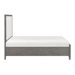 English Elm Queen Platform Bed and Nightstand Set Solid Wood Two Tone Contemporary Bedroom B011S07158