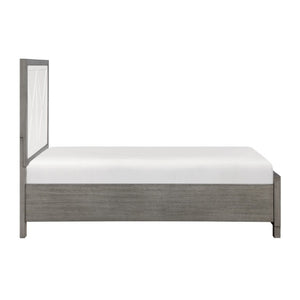 English Elm Twin Platform Bedroom Set with Nightstand and Chest in Two-Tone Ivory Gray Finish B011S07166