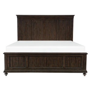 English Elm Queen Bed and Nightstand Set Artisan Acacia Veneer Driftwood Charcoal Bedroom B011S07168