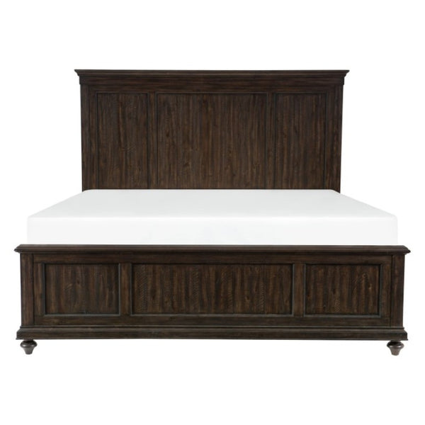 English Elm Queen Bed and Nightstand Set Artisan Acacia Veneer Driftwood Charcoal Bedroom B011S07168