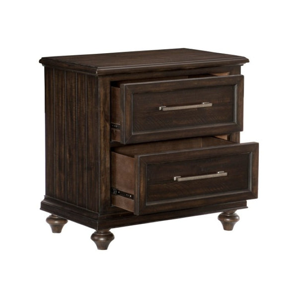 English Elm Queen Bedroom Set with Nightstand and Chest in Hand-Textured Acacia Driftwood Finish B011S07169