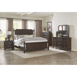 English Elm Queen Bedroom Set with Nightstand and Chest in Hand-Textured Acacia Driftwood Finish B011S07169