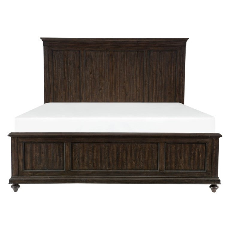 English Elm Queen Bedroom Set with Nightstand and Chest in Hand-Textured Acacia Driftwood Finish B011S07169