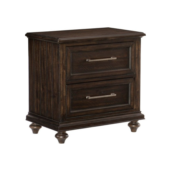 English Elm Queen Bedroom Set with Nightstand and Chest in Hand-Textured Acacia Driftwood Finish B011S07169