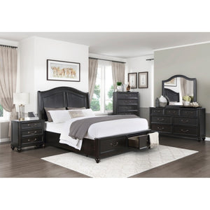 English Elm Night Stand Dresser Mirror Chest 4 Piece Birch Veneer Bedroom Set Traditional Style B011S07170