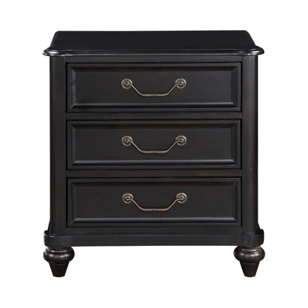 English Elm Night Stand Dresser Mirror Chest 4 Piece Birch Veneer Bedroom Set Traditional Style B011S07170