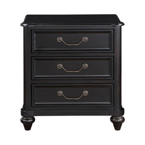English Elm Eastern King Bedroom Set Birch Veneer Bed with Nightstand in Charcoal Finish B011S07172