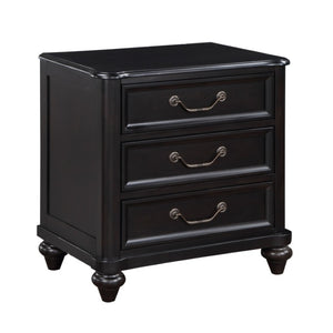 English Elm Eastern King Bedroom Set Birch Veneer Bed with Nightstand in Charcoal Finish B011S07172