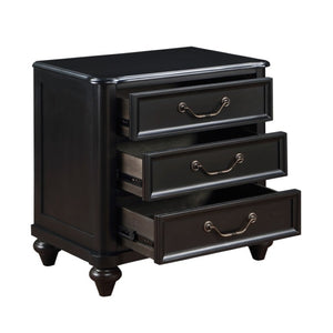 English Elm Queen Bed Set with Birch Veneer Footboard Storage and Matching Nightstands Traditional B011S07179