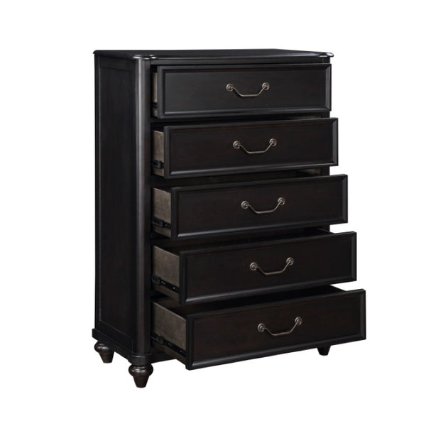 English Elm Queen Storage Bed Nightstand and Chest Set Birch Veneer Traditional Bedroom B011S07180